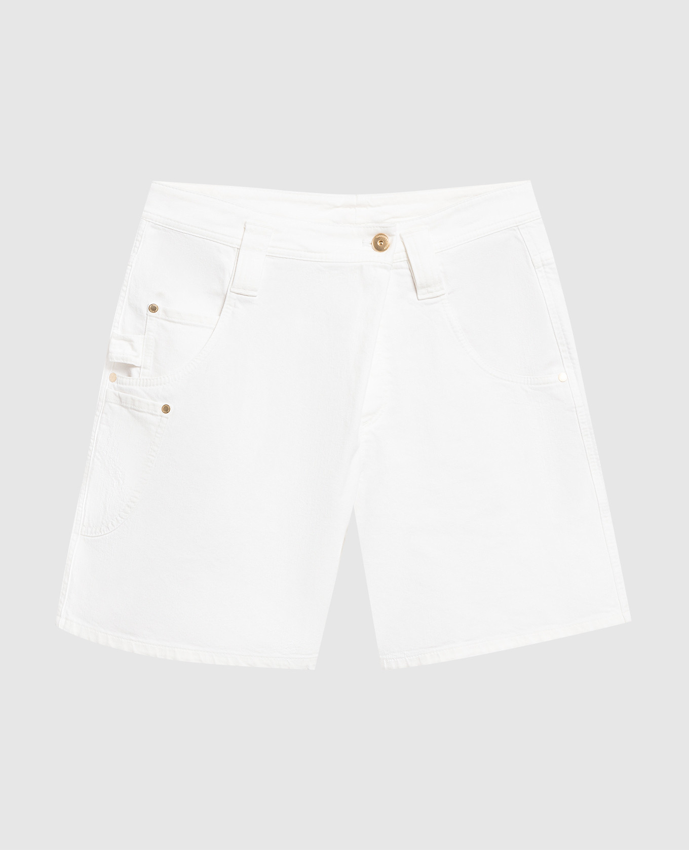 White denim shorts with monil chain brunello cucinelli
