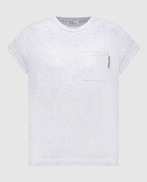 Brunello Cucinelli Gray t-shirt with monil chain M0T18BB300