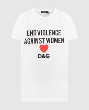 Dolce&Gabbana White t-shirt with contrasting print F8K74TFH732