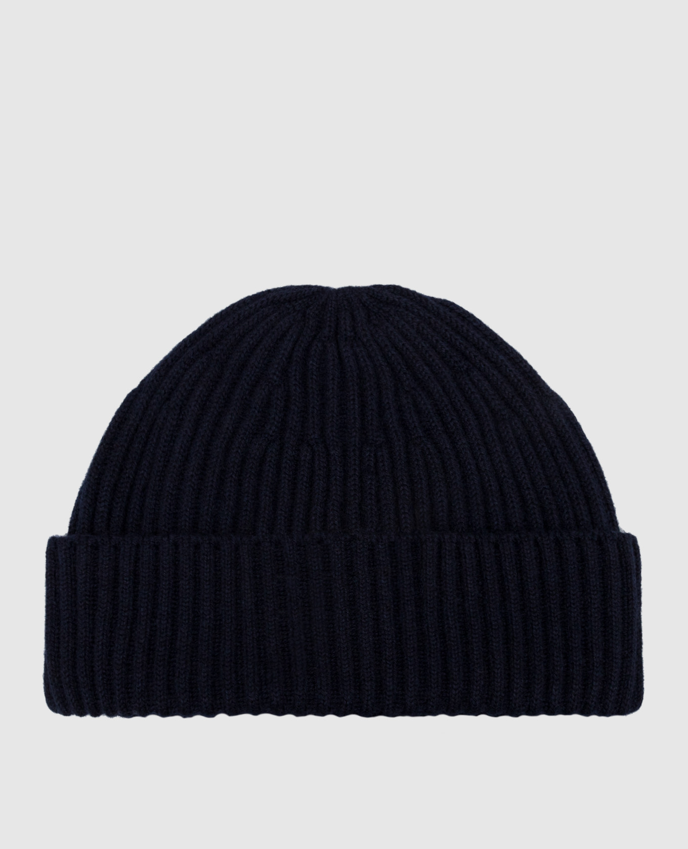 

Navy ribbed cashmere hat Brunello Cucinelli, Синий