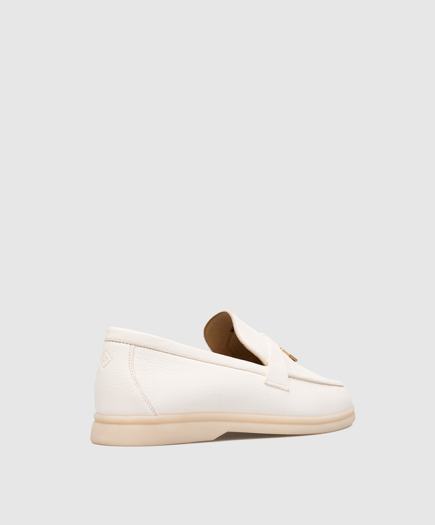 Loro Piana - Summer Charms Walk white leather loafers