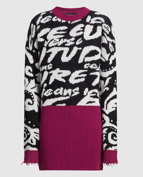 Versace Jeans Couture Sweater dress in contrasting jacquard pattern Logo Brush Couture 73HAOM15CM02G