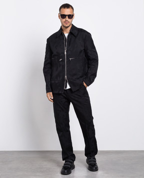 Alexander McQueen Black jacket with graffiti pattern 745917QVS30