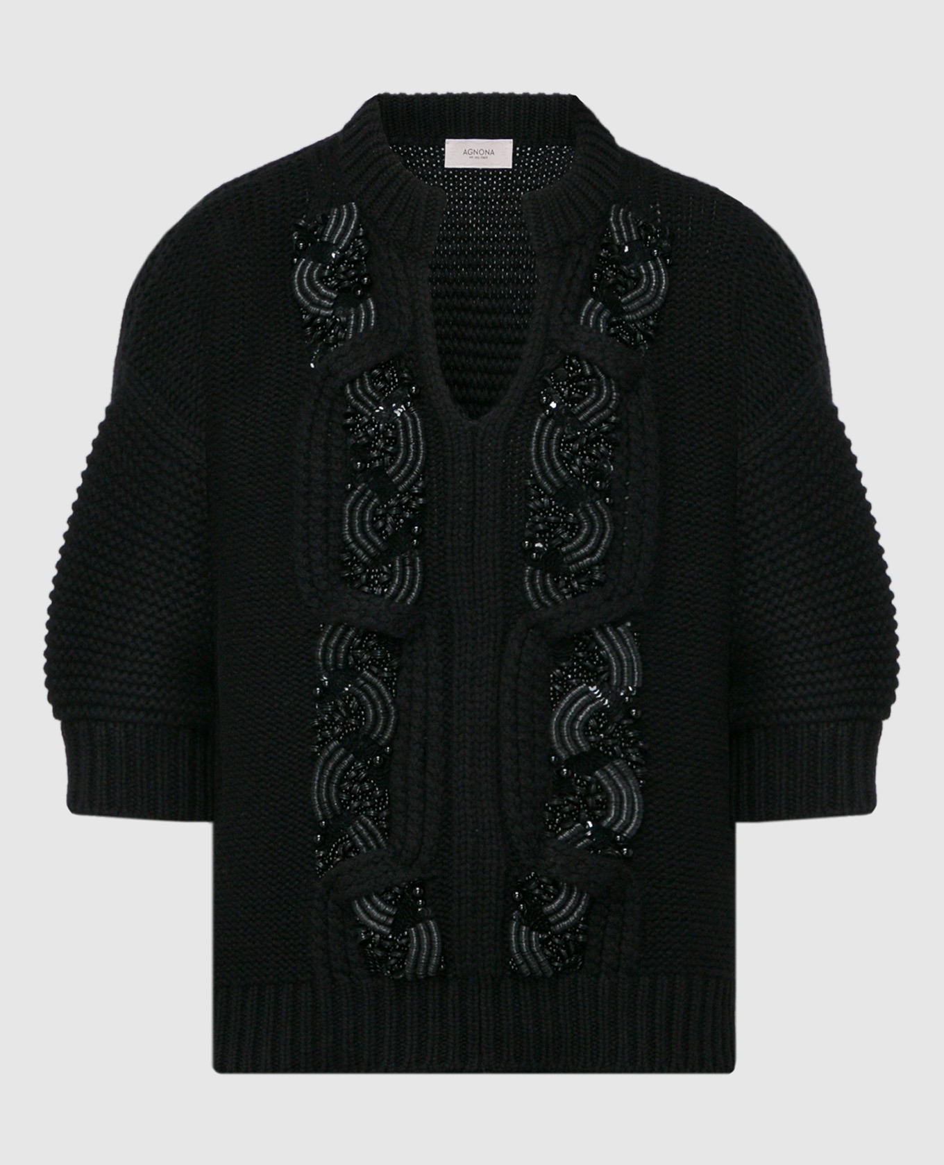 

Black sweater with appliqué Agnona