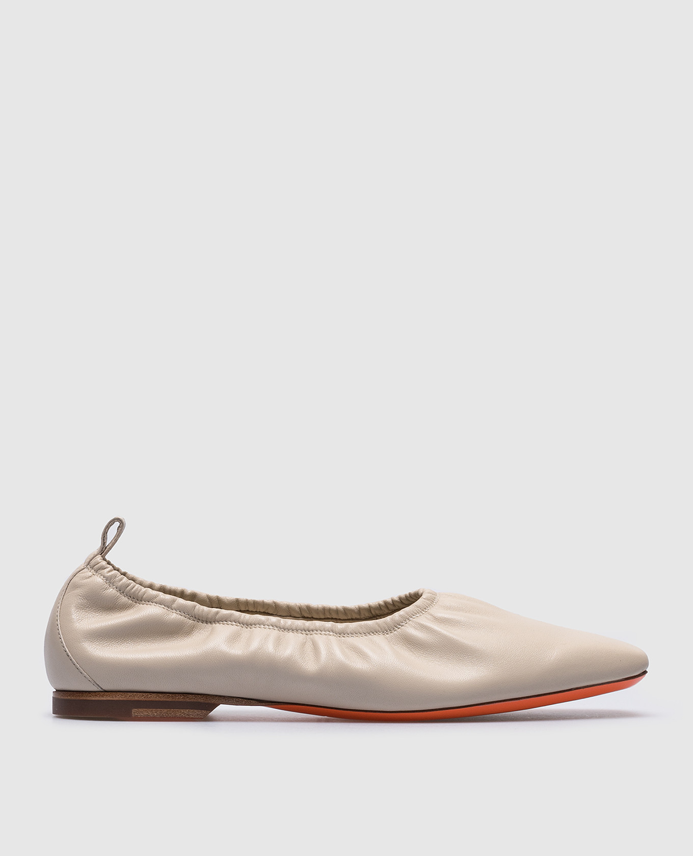 

Beige leather ballet flats Santoni