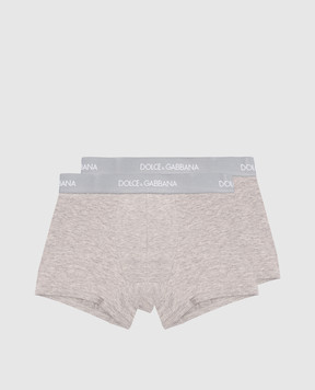 Dolce&Gabbana Children's set of gray hippie panties with a logo L4J701G7OCT