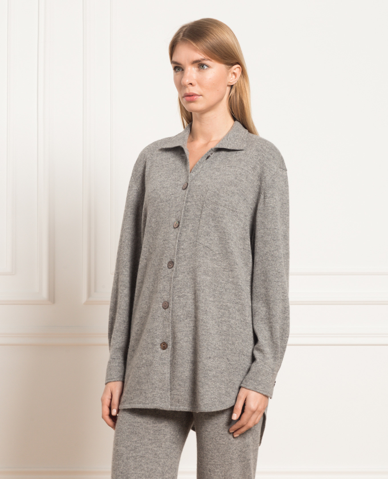 Betulla gray cashmere cardigan Simonetta Ravizza 3
