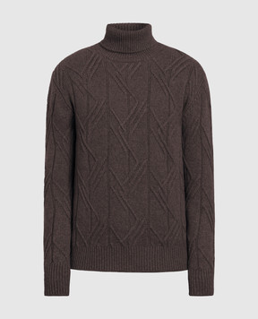 Cashmere&Whiskey Brown sweater made of cashmere in a textured pattern MU8821305341LO