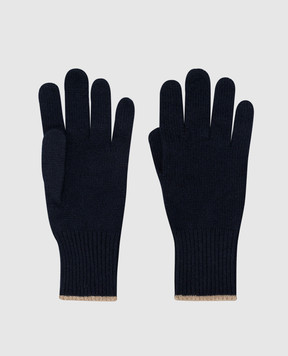 Brunello Cucinelli Blue cashmere gloves M2293118
