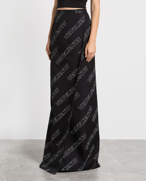 Vetements Black skirt with logo print WE54SK320B