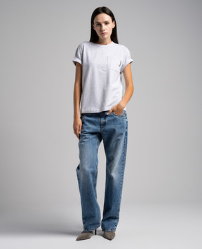 Brunello Cucinelli Gray t-shirt with monil chain M0T18BB300