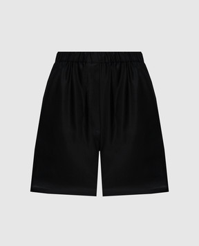 Max Mara Black shorts with logo PIADENA