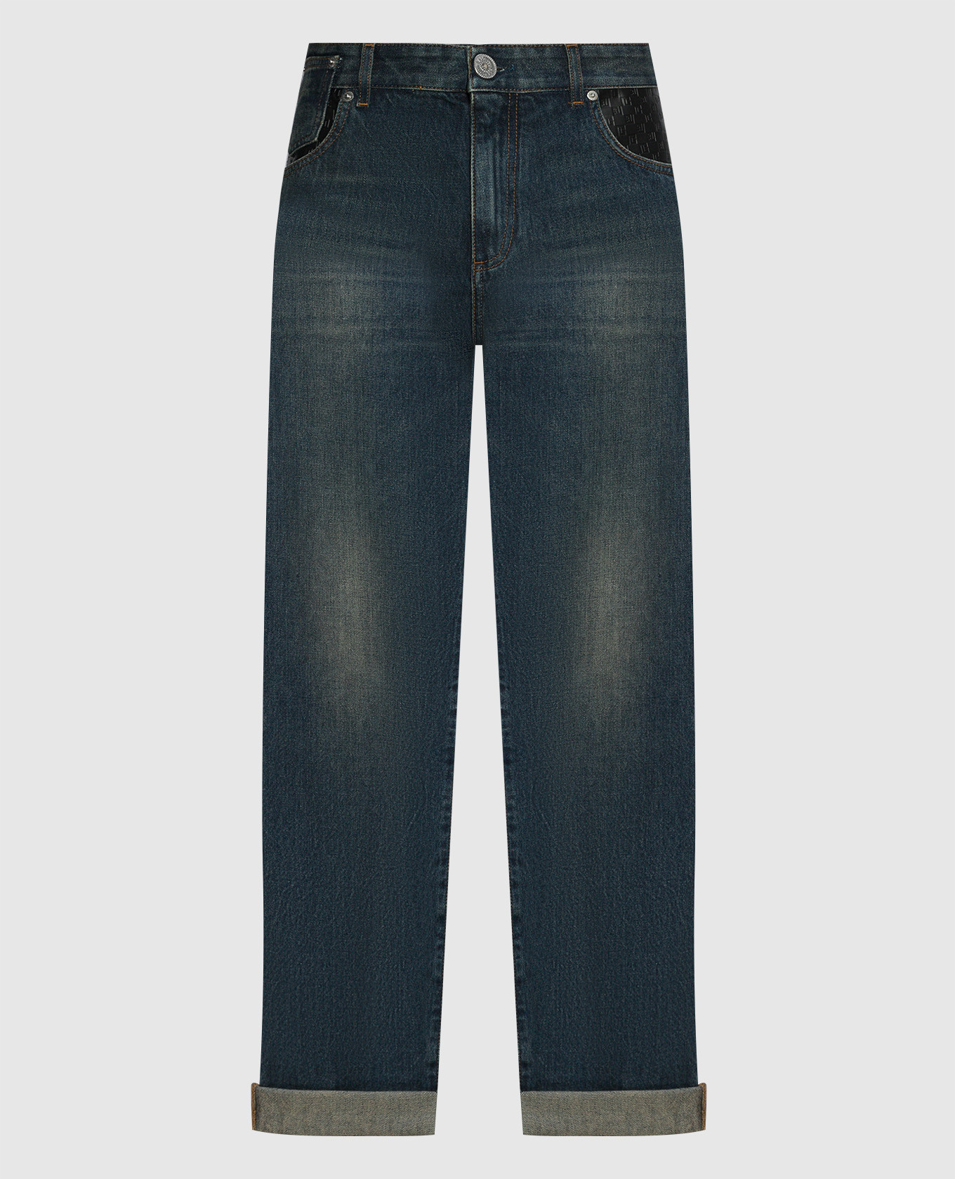 

Blue jeans with logo monogram Balmain