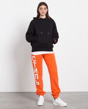 Heron Preston Orange jogger with print style HWCH003C99JER002