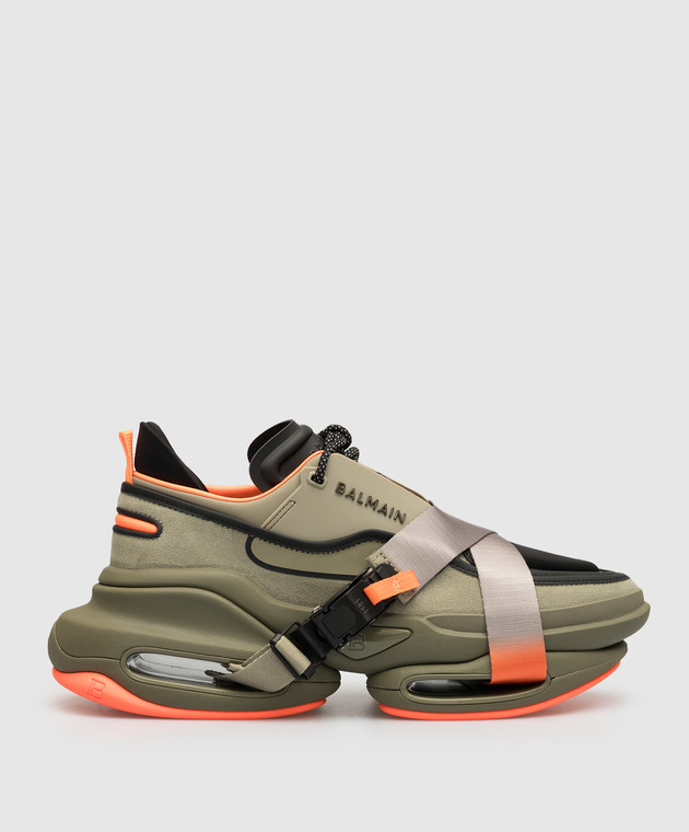 BALMAIN B-Bold スニーカー サイズ43 Balmain Men's B-Bold Suede & Neoprene Low-Top Sneakers | Neiman Marcus