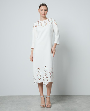 Ermanno Scervino White midi dress with embroidery D442Q350ILM
