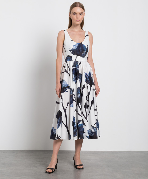 ALEXANDER MCQUEEN シッフティテルフティ 664953 QRX431401 Alexander McQueen - White midi dress in Bellflower print