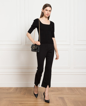 Twinset Black flared pants with slits 232TP2084
