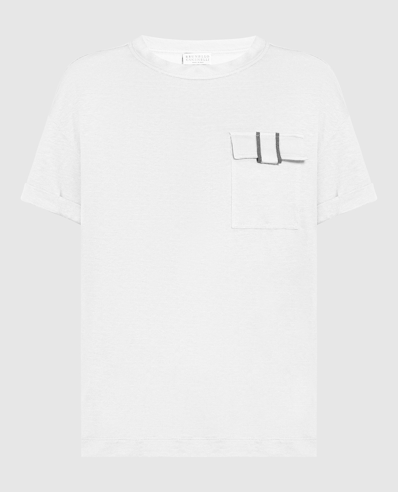 

Gray linen and silk t-shirt with monil chain Brunello Cucinelli, Grey