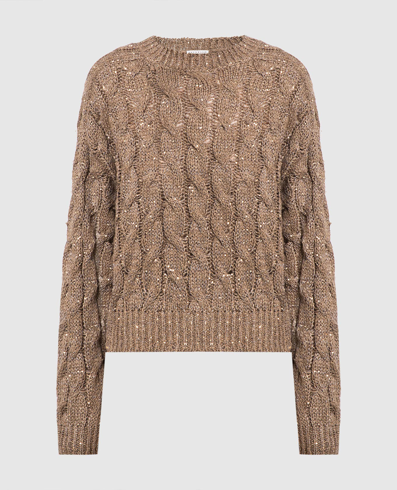 Brown sweater with sequins brunello cucinelli