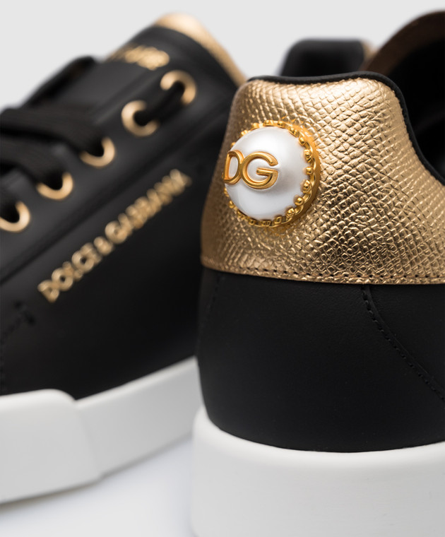 Dolce&Gabbana - Portofino logo sneakers in black leather