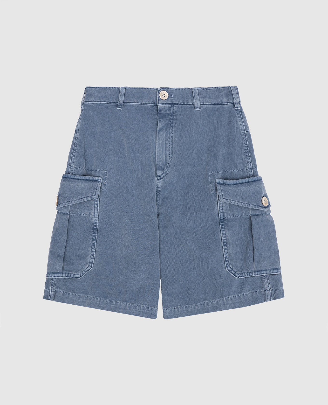 Children's blue cargo shorts brunello cucinelli