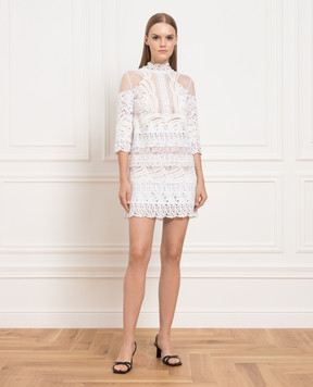 Ermanno Scervino White dress with lace D382Q713IEN