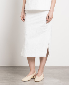 CO White midi skirt with reaper effect 3006IJC
