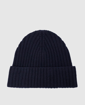 Cashmere&Whiskey Blue cap made of wool and cashmere 201M