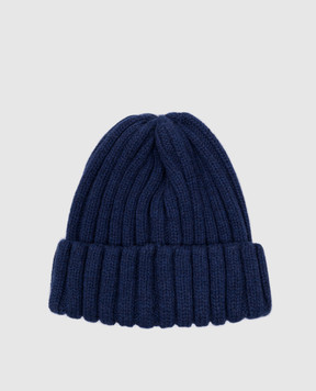 Borsalino Hill Blue Cashmere Beanie 13353EWS