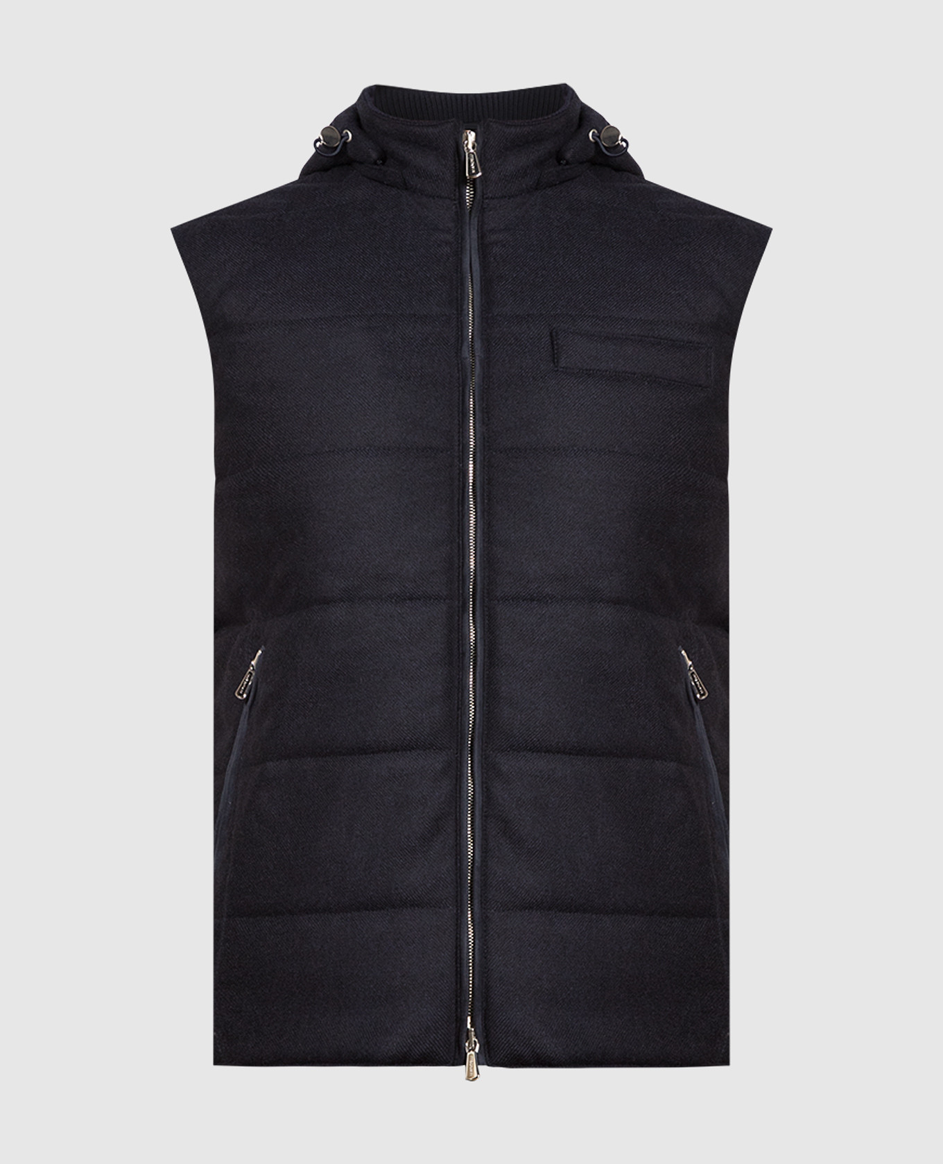

Blue vest made of wool and cashmere Enrico Mandelli, Синий