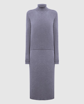 Babe Pay Pls Gray cashmere sweater and skirt suit MD9751312341MI