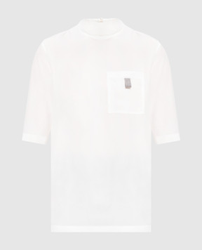 Brunello Cucinelli White silk blouse with eco-brass MP993BK430