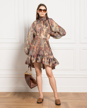 Etro Beige skirt with ruffles in a paisley print D116075079