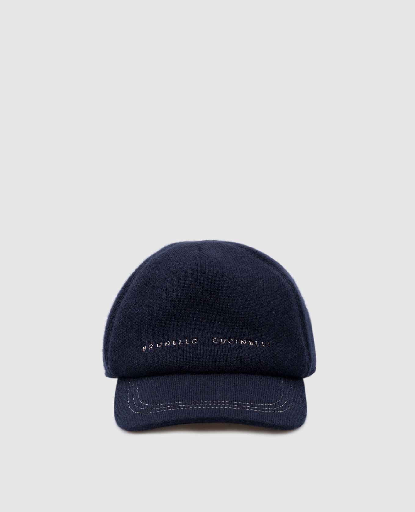 

Blue cashmere cap with logo embroidery Brunello Cucinelli