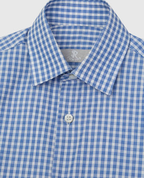 Stefano Ricci Children's blue checked shirt YC002317LJ1863