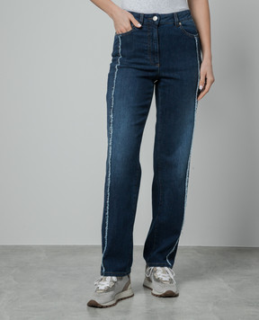 Peserico Blue jeans with logo patch P04520L24R04956