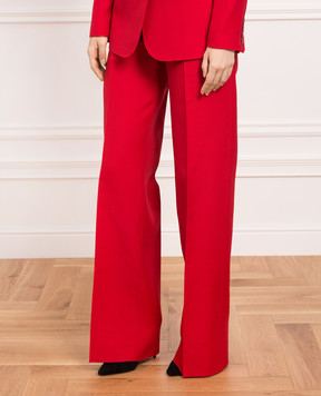 Valentino Red wool and silk loose-fit trousers 1B3RB4M71CF