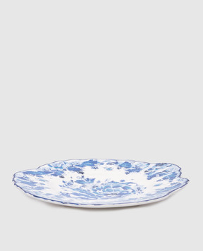 SELETTI Delf Rose white porcelain dessert plate with print 11235
