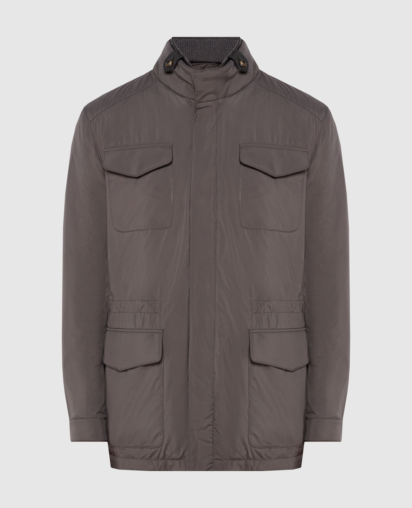 

Brown jacket with logo embroidery Enrico Mandelli, Коричневый