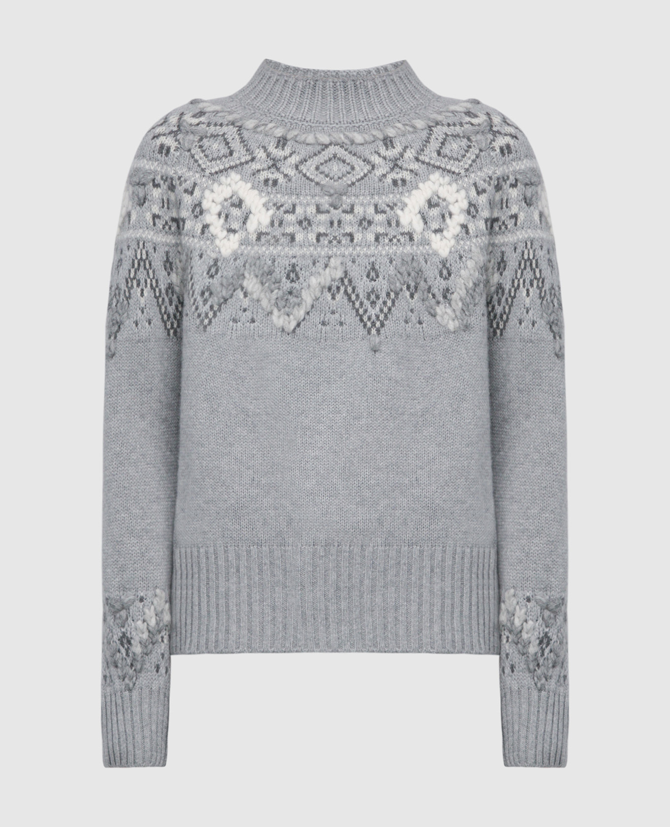 

Gray jacquard cashmere sweater Ermanno Scervino, Grey
