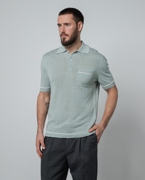 Agnona Green linen and silk polo shirt K307U250L1808