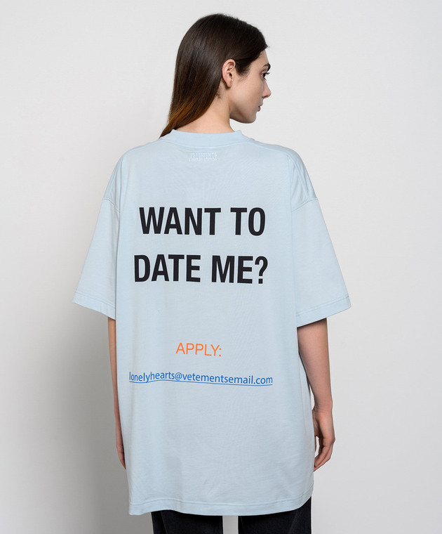 Tシャツ・カットソー VETEMENTS SS25 Logo embroidery shirt (UA66SH510L LIGHTBLUE) Vetements Embroidered Logo T-Shirt | THAT