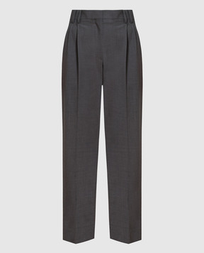 Brunello Cucinelli Gray pants with monil chain M0W07P8308