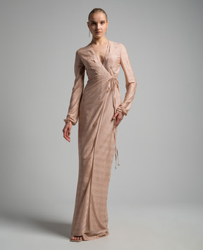 Missoni Beige dress with a smell in a geometric pattern with lurex DS24SG1IBR00UN