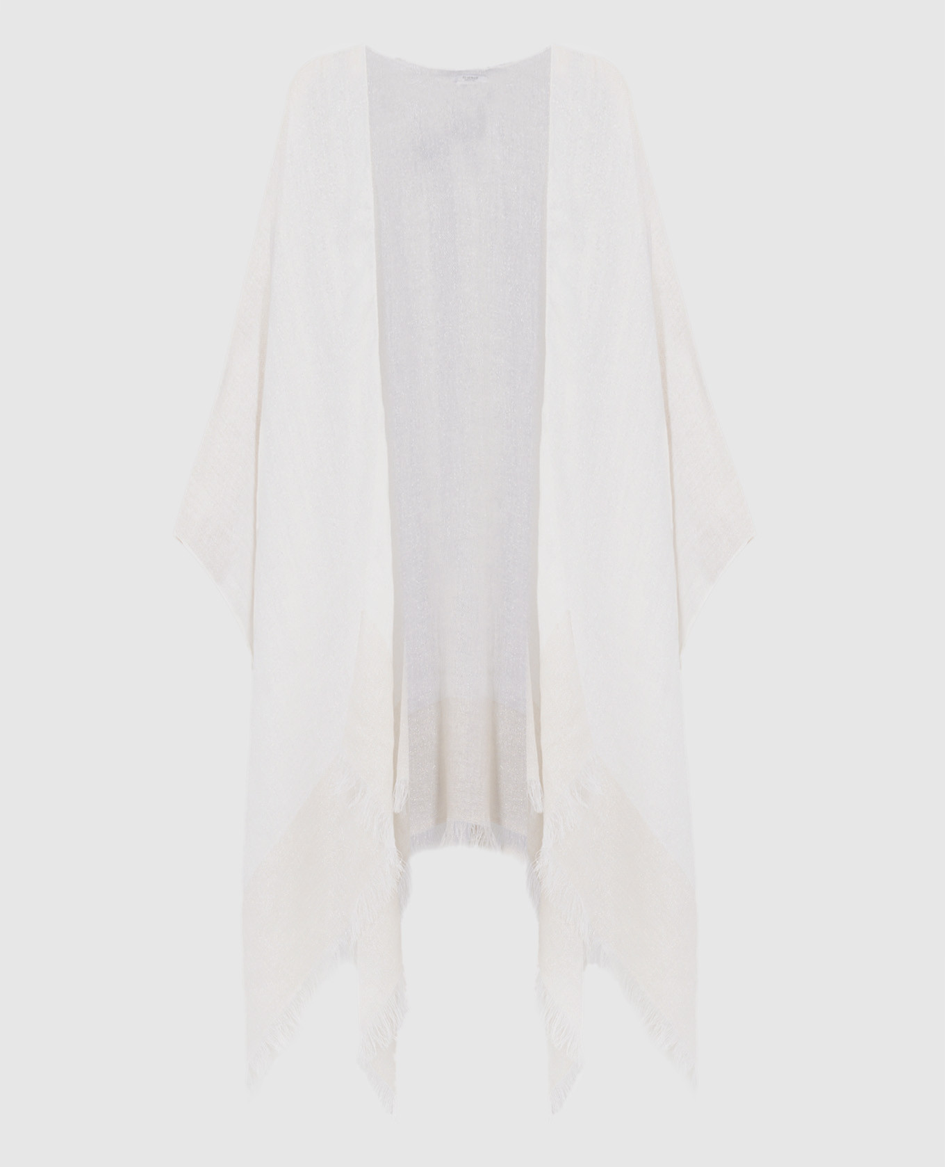 

White linen poncho with lurex Peserico