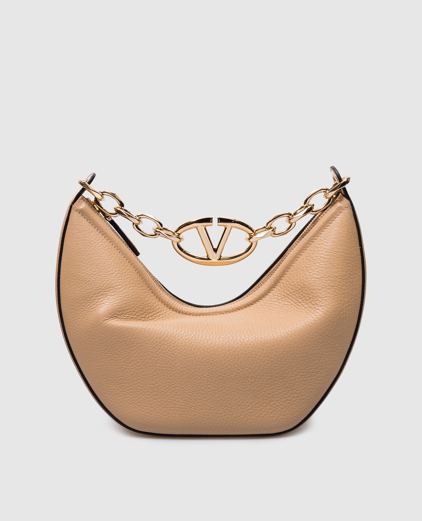 

Brown leather hobo bag VLOGO MOON Valentino, Коричневый