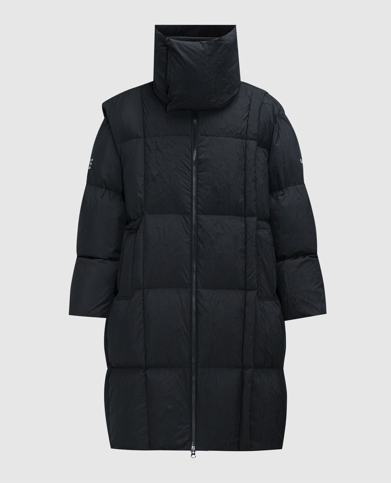 Black loose fit down jacket with logo print maison margiela mm6