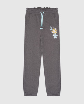 Vilebrequin Gaetanne grey logo print joggers for kids GNEC4S44
