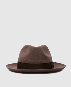 Borsalino Jer brown hat made of wool 390054